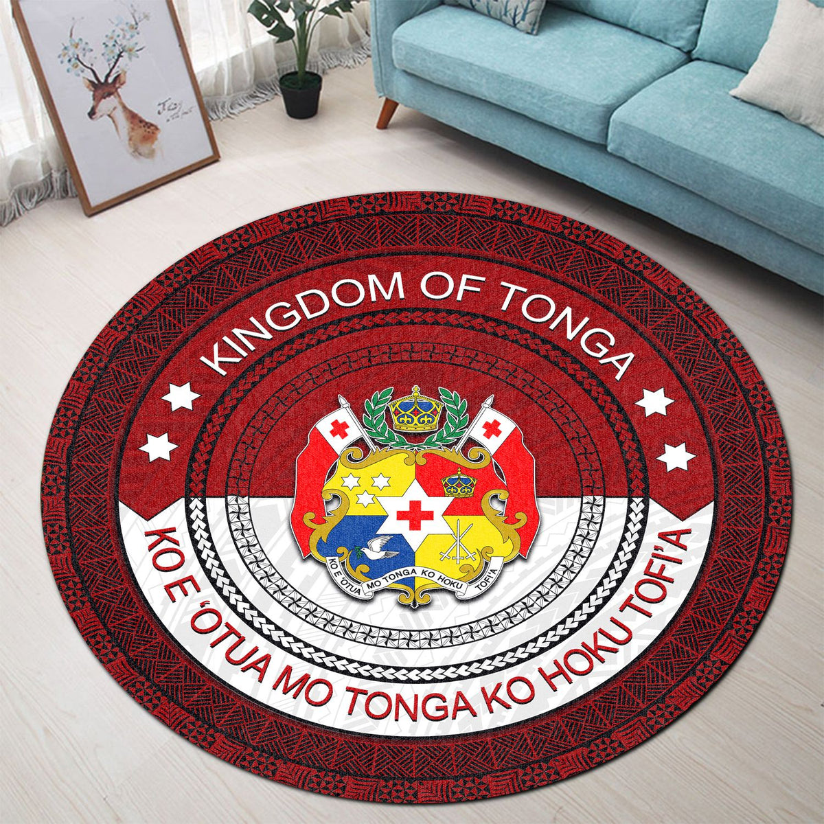 Polynesian Pride Home Set - Kingdom Of Tonga Round Carpet - Polynesian Pride