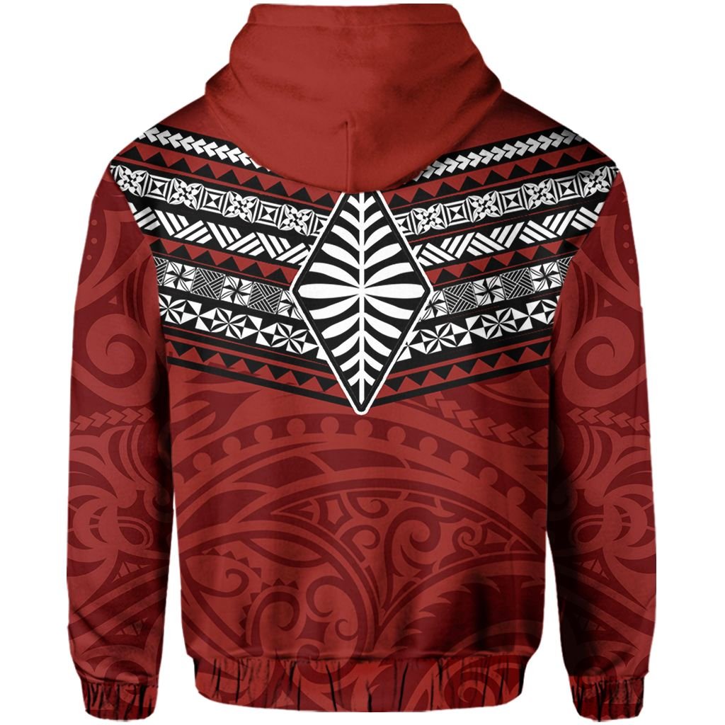 Polynesian Pride Hoodie Pattern Ngatu Tonga Zip Hoodie - Polynesian Pride