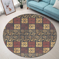 Polynesian Pride Home Set - Tonga Ngatu Style Round Carpet - Polynesian Pride