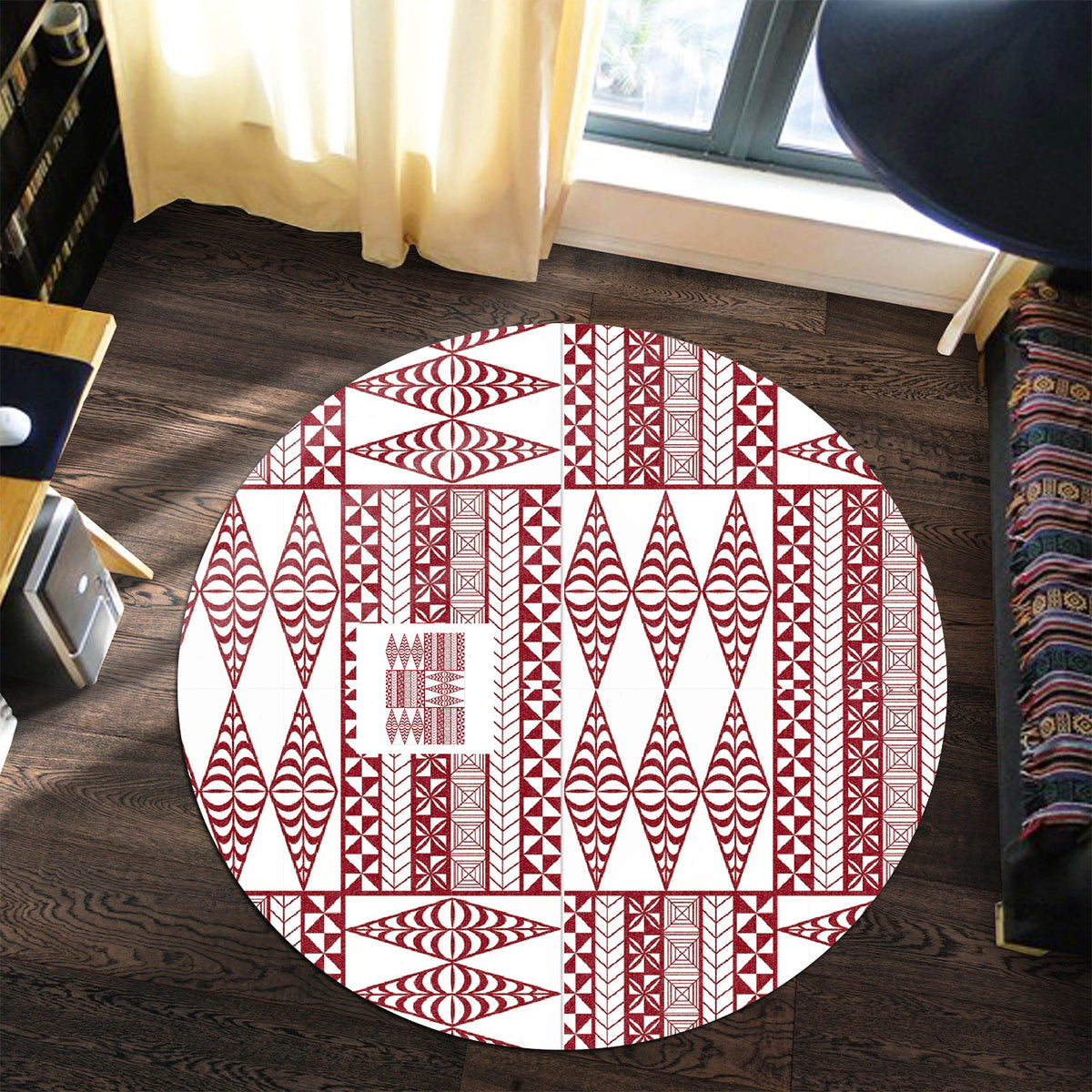 Polynesian Pride Home Set - Tonga Pattern Round Carpet - Polynesian Pride