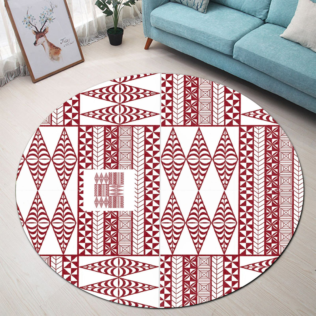 Polynesian Pride Home Set - Tonga Pattern Round Carpet - Polynesian Pride