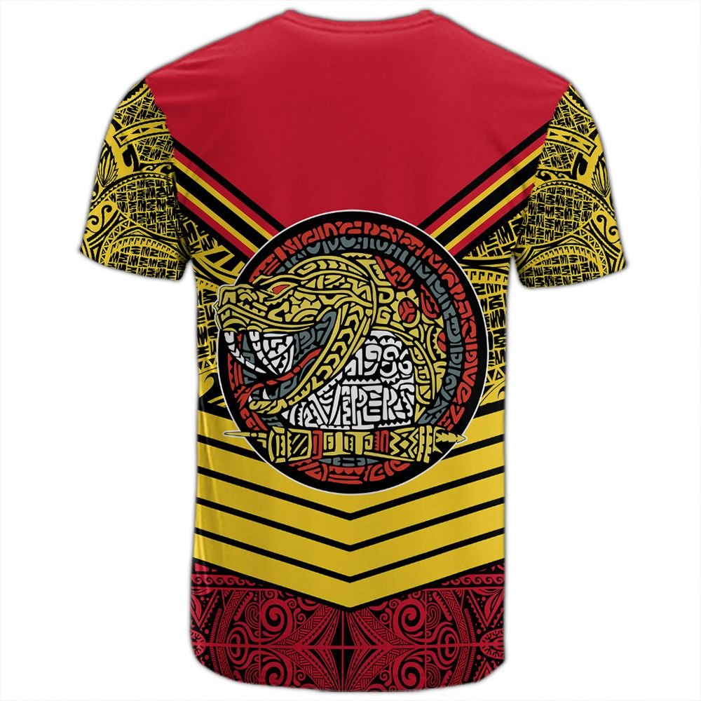 Polynesian Pride T Shirt Port Moresby Vipers T Shirt Tapa Lauhala Rugby Scrum Style - Polynesian Pride