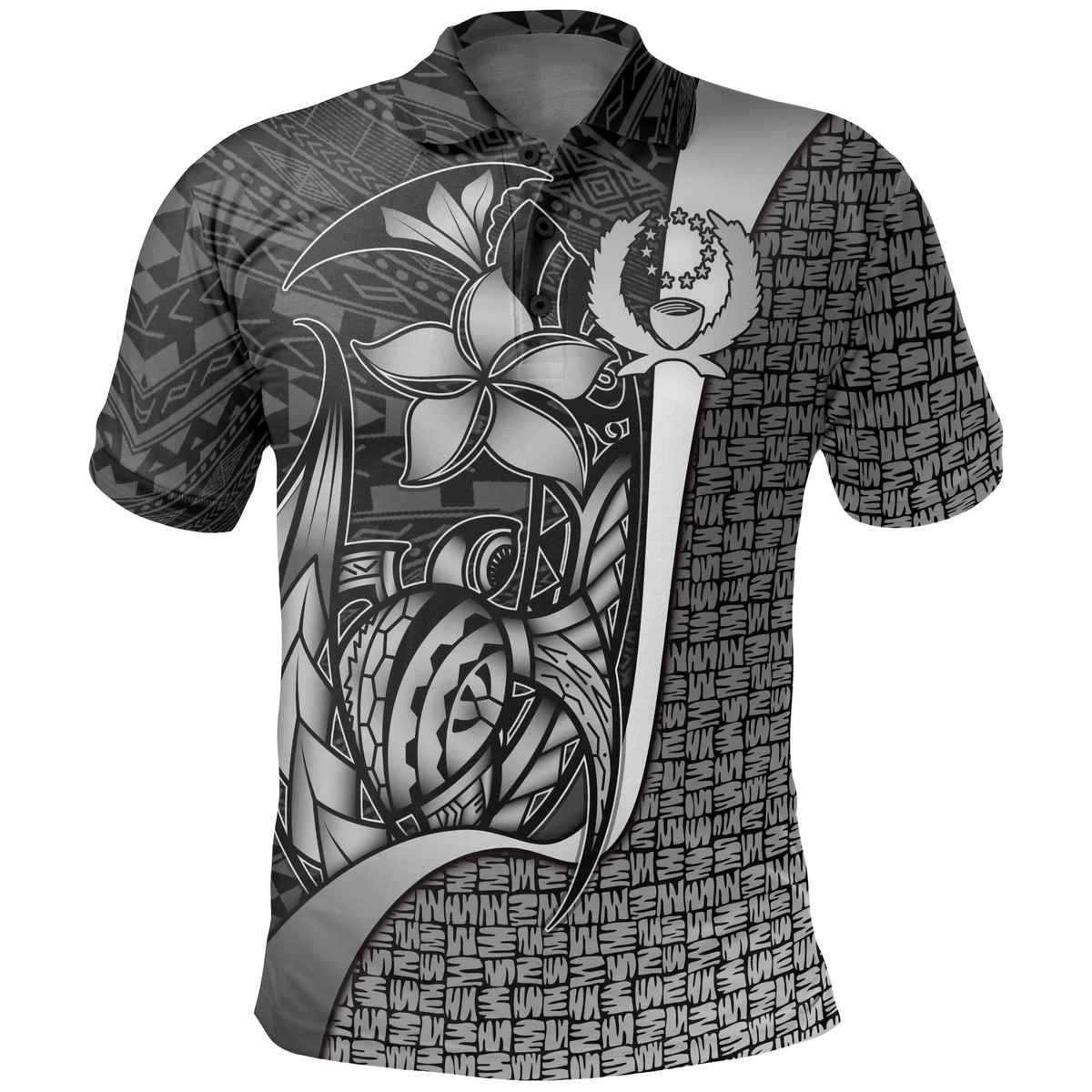 Polynesian Pride Apparel Pohnpei Micronesian Polo Shirt White Turtle With Hook Unisex White - Polynesian Pride