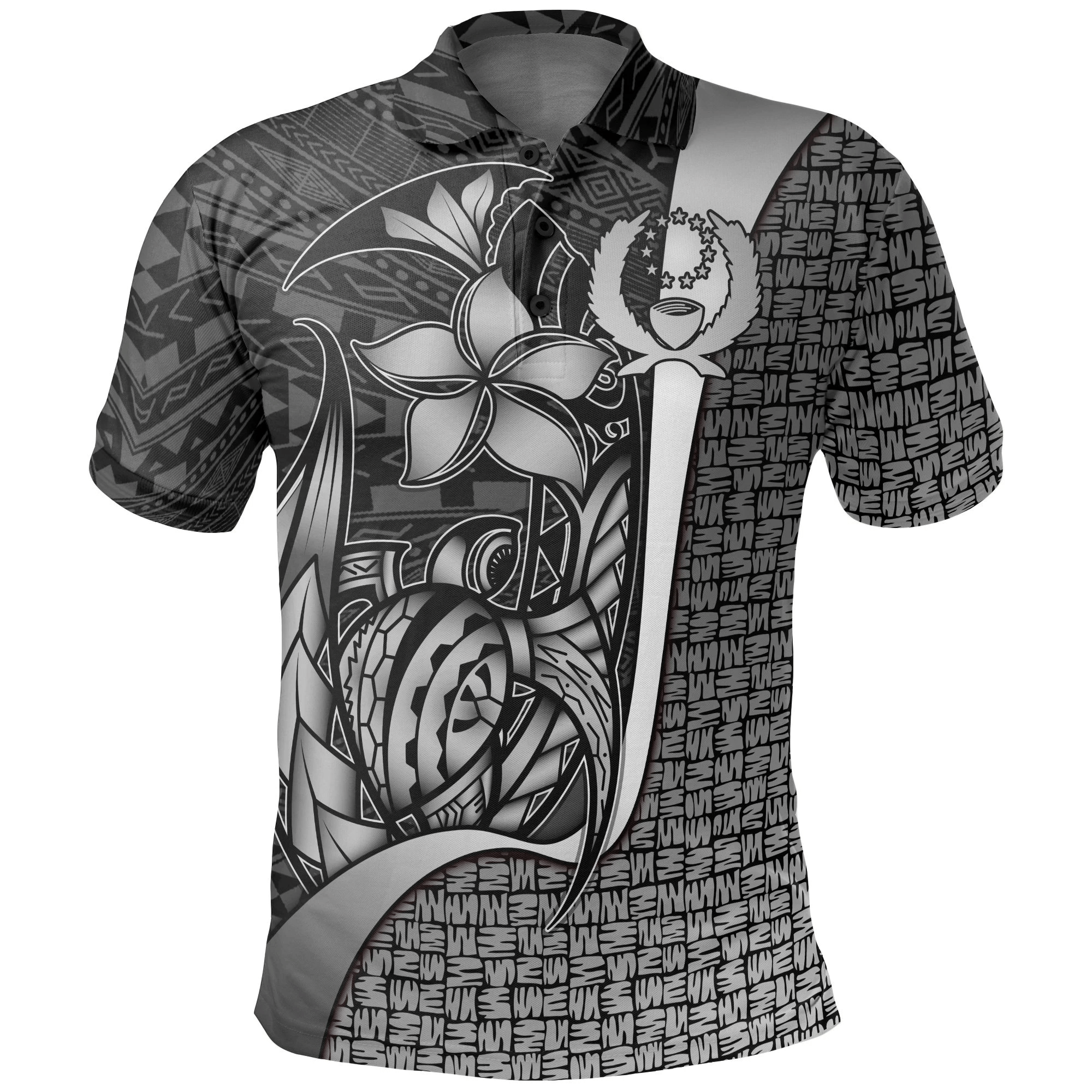 Polynesian Pride Apparel Pohnpei Micronesian Polo Shirt White Turtle With Hook Unisex White - Polynesian Pride