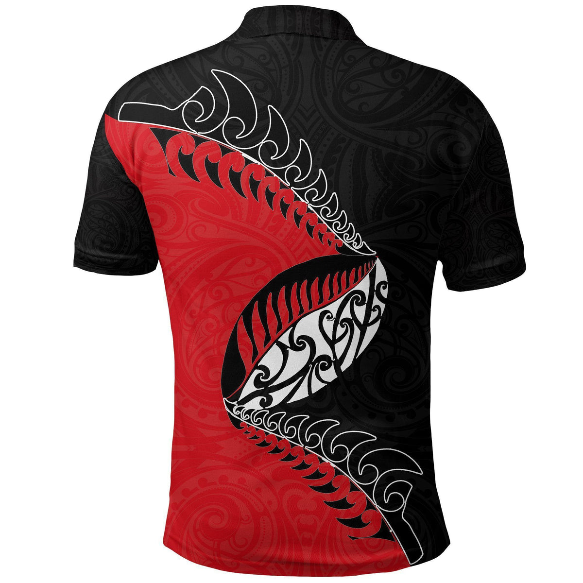 Polynesian Pride Apparel Aotearoa Rugby Fern Polo Shirt Red - Polynesian Pride
