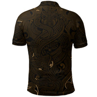 Polynesian Pride Apparel New Zealand Polo Shirt, Maori Gods Golf Shirt, Tumatauenga (God of War) Gold - Polynesian Pride