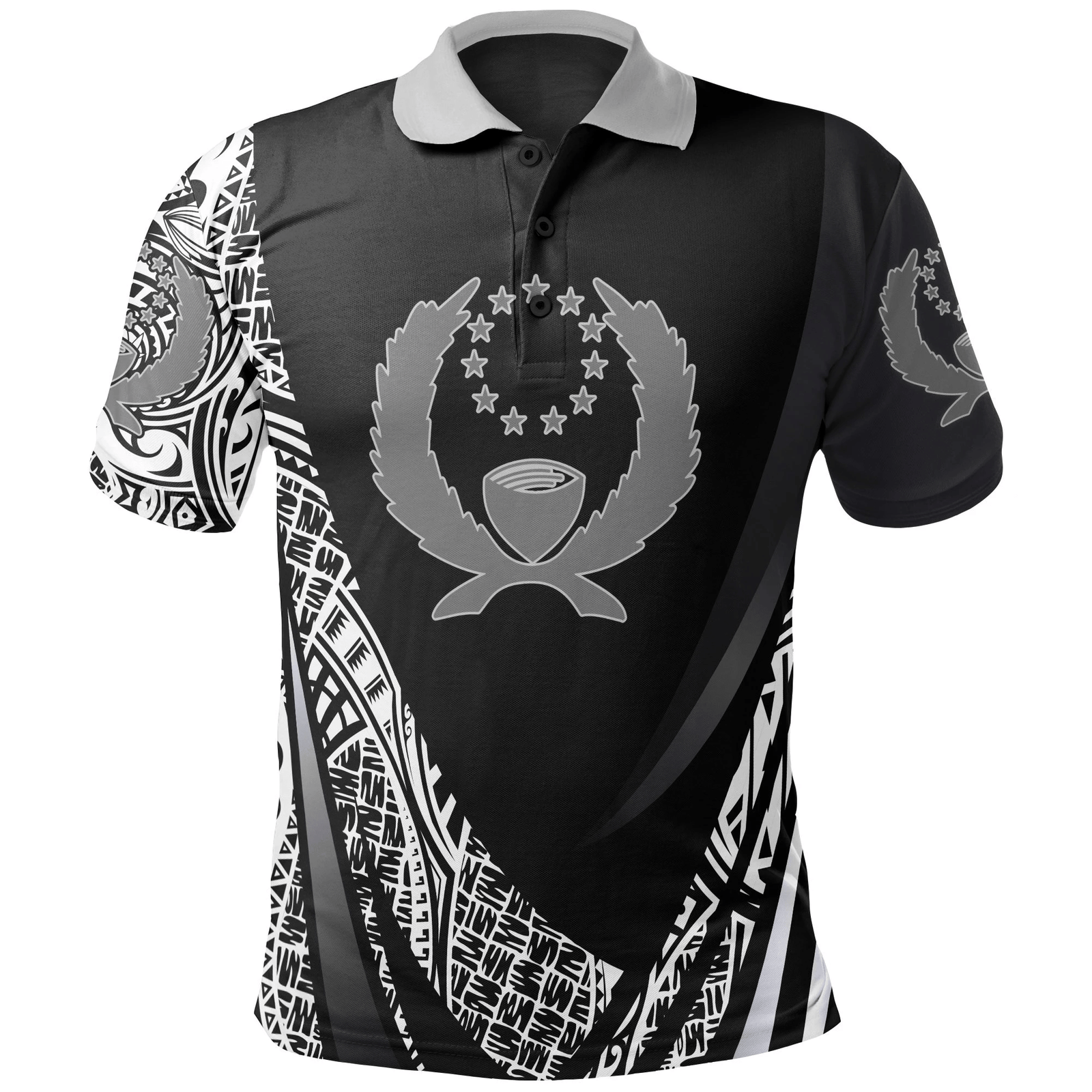 Polynesian Pride Apparel Pohnpei State Polo Shirt Polynesian Patterns Sport Style Unisex Black - Polynesian Pride