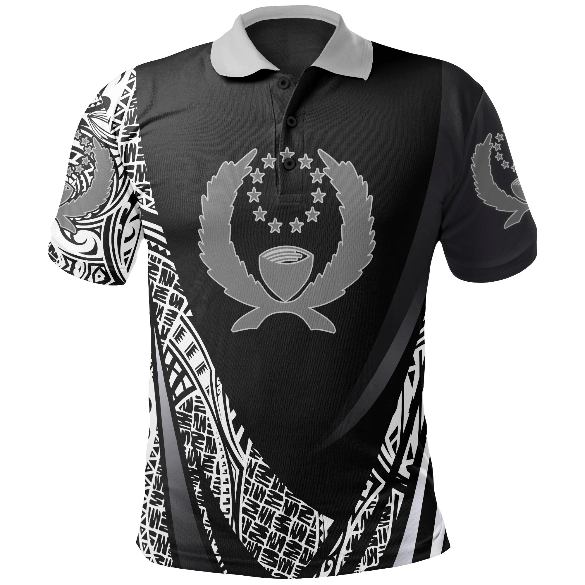 Polynesian Pride Apparel Pohnpei State Polo Shirt Polynesian Patterns Sport Style Unisex Black - Polynesian Pride