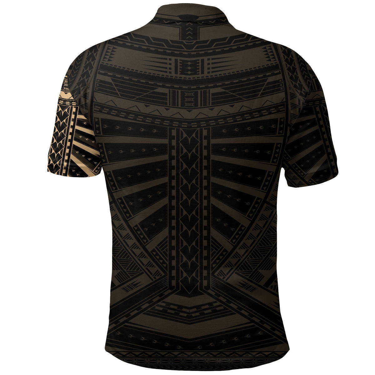 Polynesian Pride Apparel New Zealand Polo Shirt, Maori Samoan Polynesian Tattoo Golf Gold - Polynesian Pride