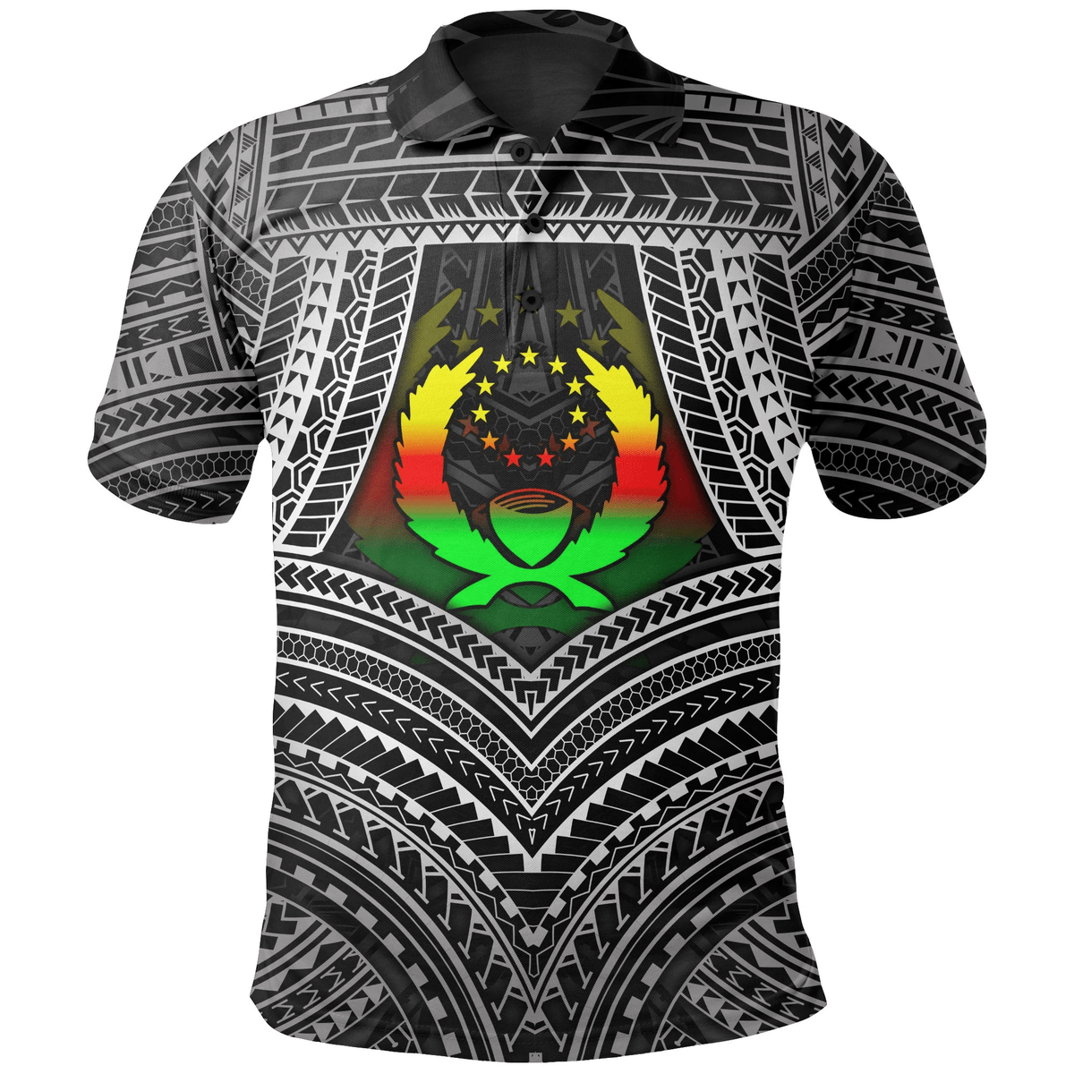 Polynesian Pride Apparel Pohnpei Polynesian Polo Shirt Pohnpei Flag Reggae Color Unisex Reggae - Polynesian Pride