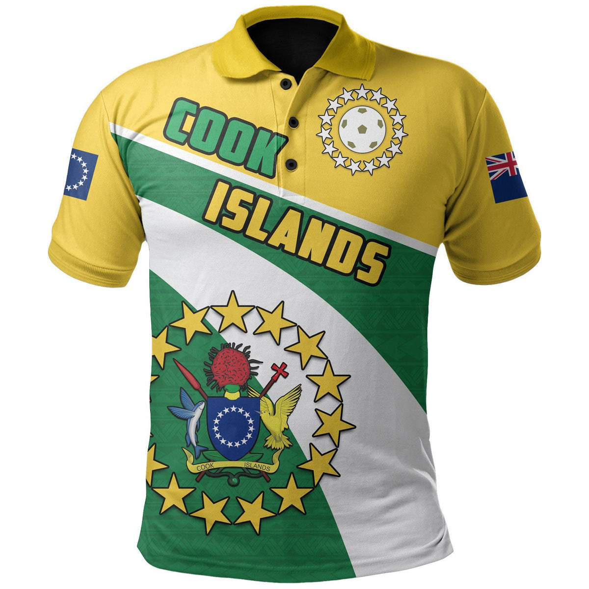Polynesian Pride Apparel Cook Islands All Over Print Polo Shirt Coat Of Arms - Polynesian Pride