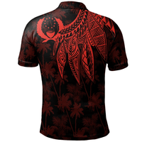 Polynesian Pride Apparel Pohnpei Polo Shirt Polynesian Wings (Red) - Polynesian Pride