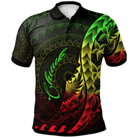 Polynesian Pride Apparel Chuuk Polo Shirt Polynesian Pattern Style Reggae Color - Polynesian Pride
