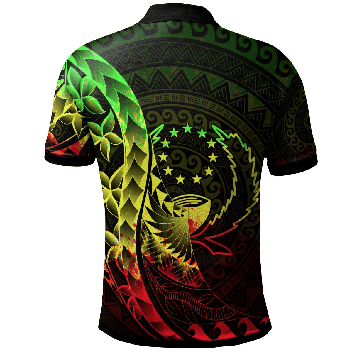 Polynesian Pride Apparel Pohnpei Polo Shirt Polynesian Pattern Style Reggae Color - Polynesian Pride