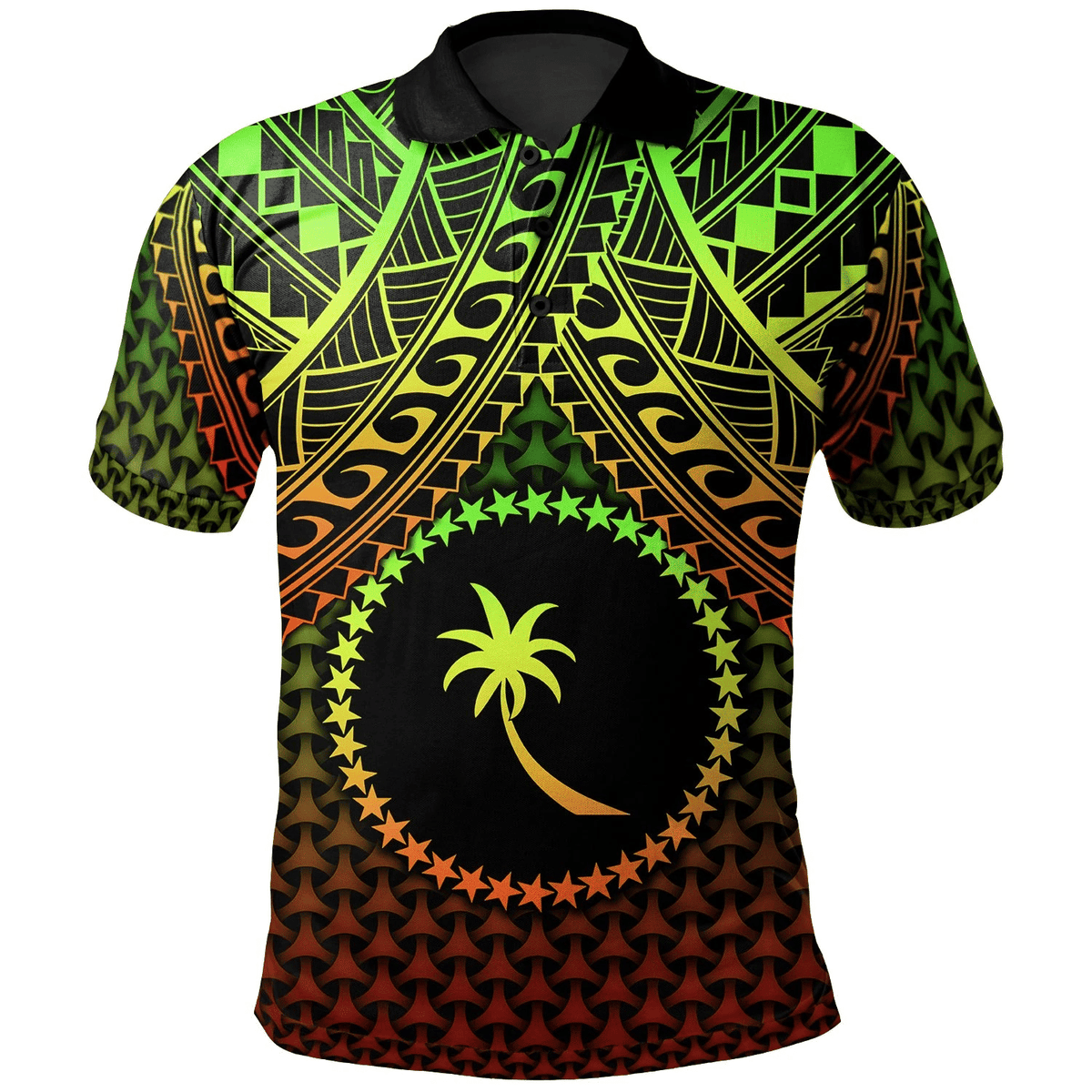 Polynesian Pride Apparel Polynesian Chuuk Polo Shirt Reggae Vintage Polynesian Patterns Unisex Reggae - Polynesian Pride