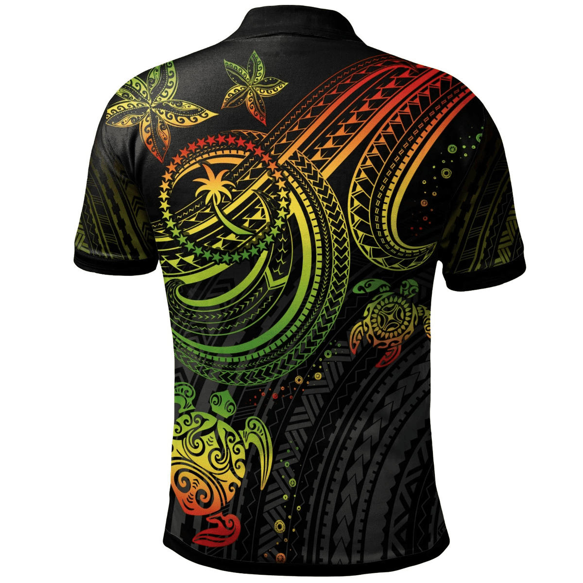 Polynesian Pride Apparel Chuuk Custom Polo Shirt Reggae Turtle - Polynesian Pride