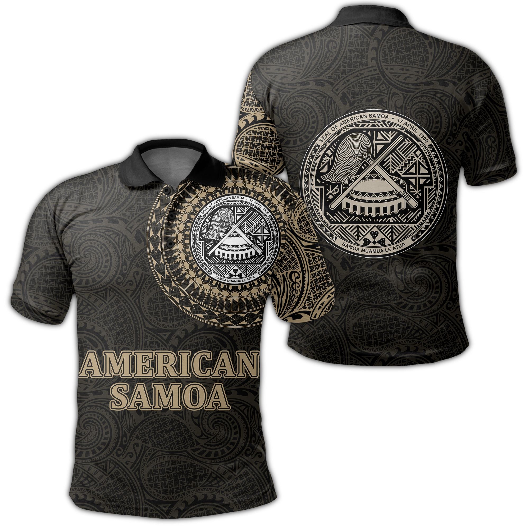 Polynesian Pride Apparel Polo Shirt American Samoa Coat Of Arms Special Arms Polo Shirt Unisex Black - Polynesian Pride