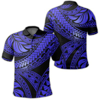 Polynesian Pride Apparel Polo Shirt Tribal Polynesian Blue Ali Style Polo Shirt Unisex Black - Polynesian Pride