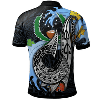Polynesian Pride Apparel Pohnpei State Polo Shirt Fish Hooks and Wave - Polynesian Pride