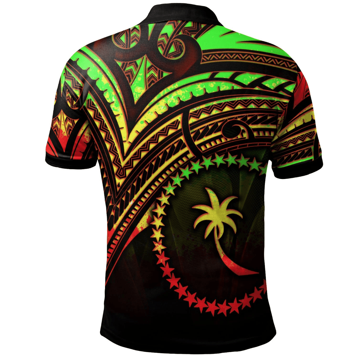 Polynesian Pride Apparel Chuuk State Polo Shirt Reggae Color Cross Style - Polynesian Pride