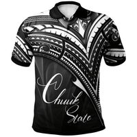 Polynesian Pride Apparel Chuuk State Polo Shirt Cross Style Unisex Black - Polynesian Pride