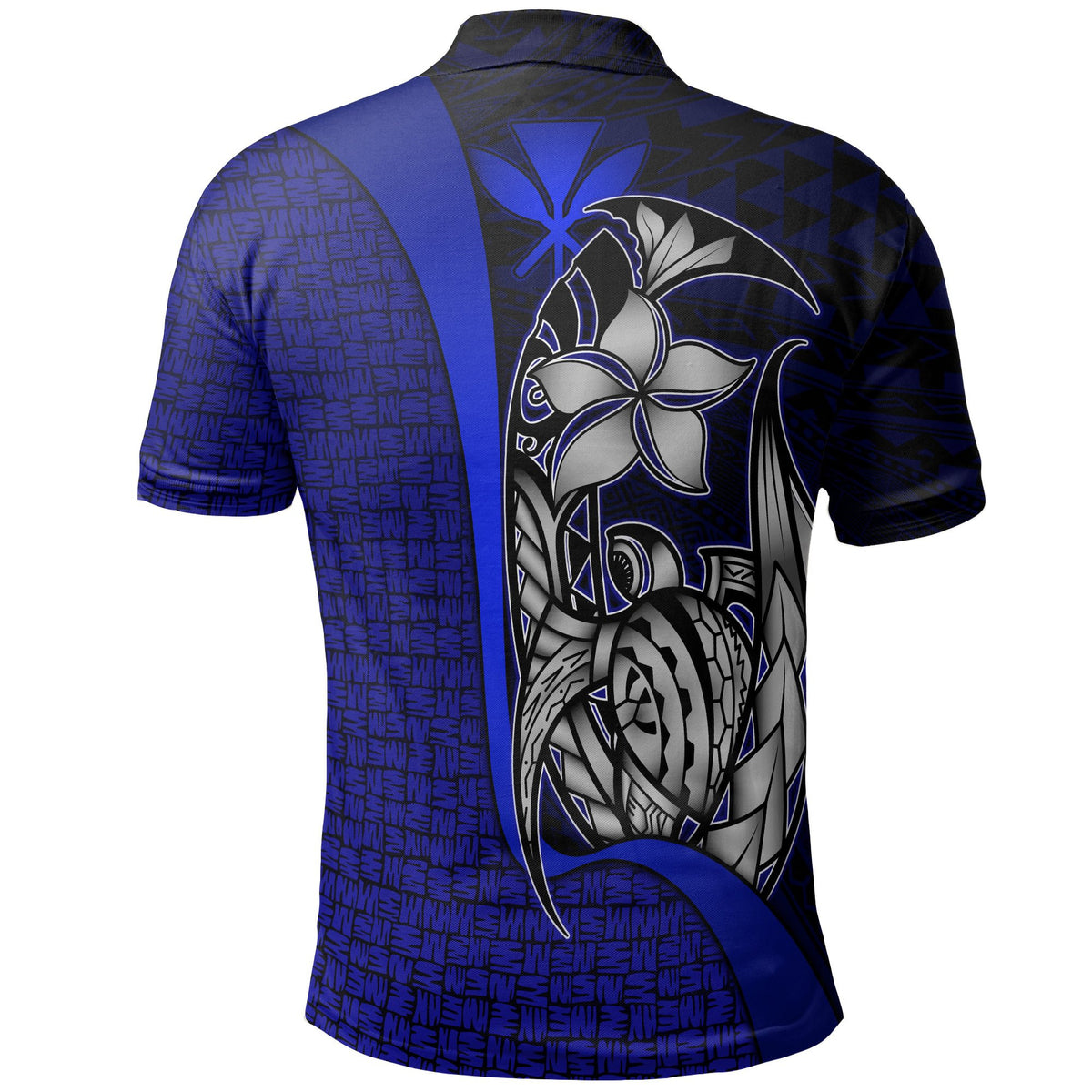 Polynesian Pride Apparel Polynesian Hawaii Polo Shirt Kanaka Maoli Blue Turtle With Hook - Polynesian Pride