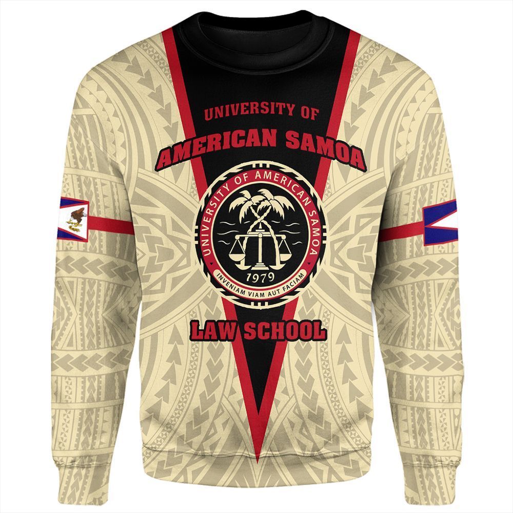 Samoan Sweatshirt - American Samoa Law School Sweatshirt Beige - Polynesian Pride