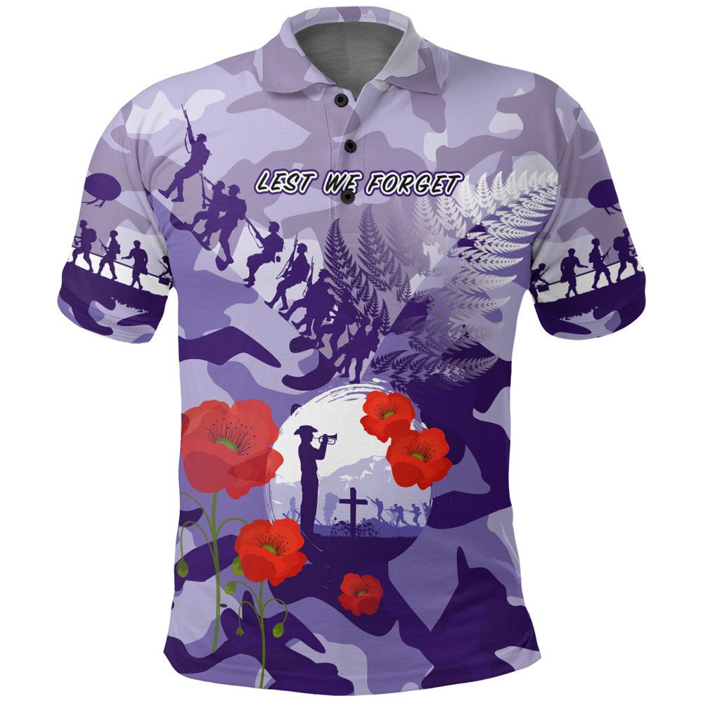Polynesian Pride Clothing New Zealand ANZAC Fern and Camouflage Polo Shirt - Polynesian Pride