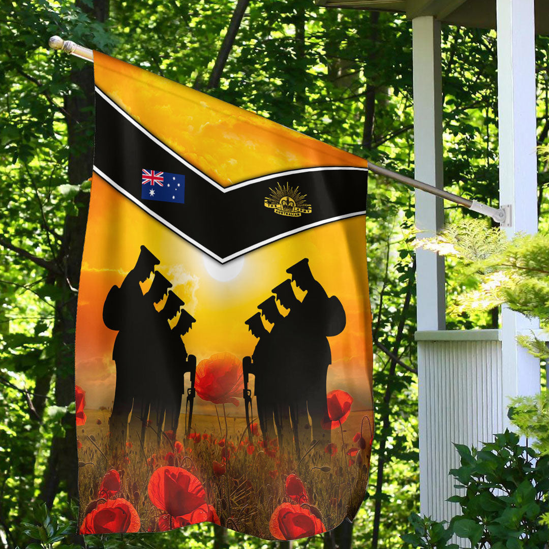 Polynesian Pride Flag - Australia Standing Guard Anzac Day Flag - Polynesian Pride