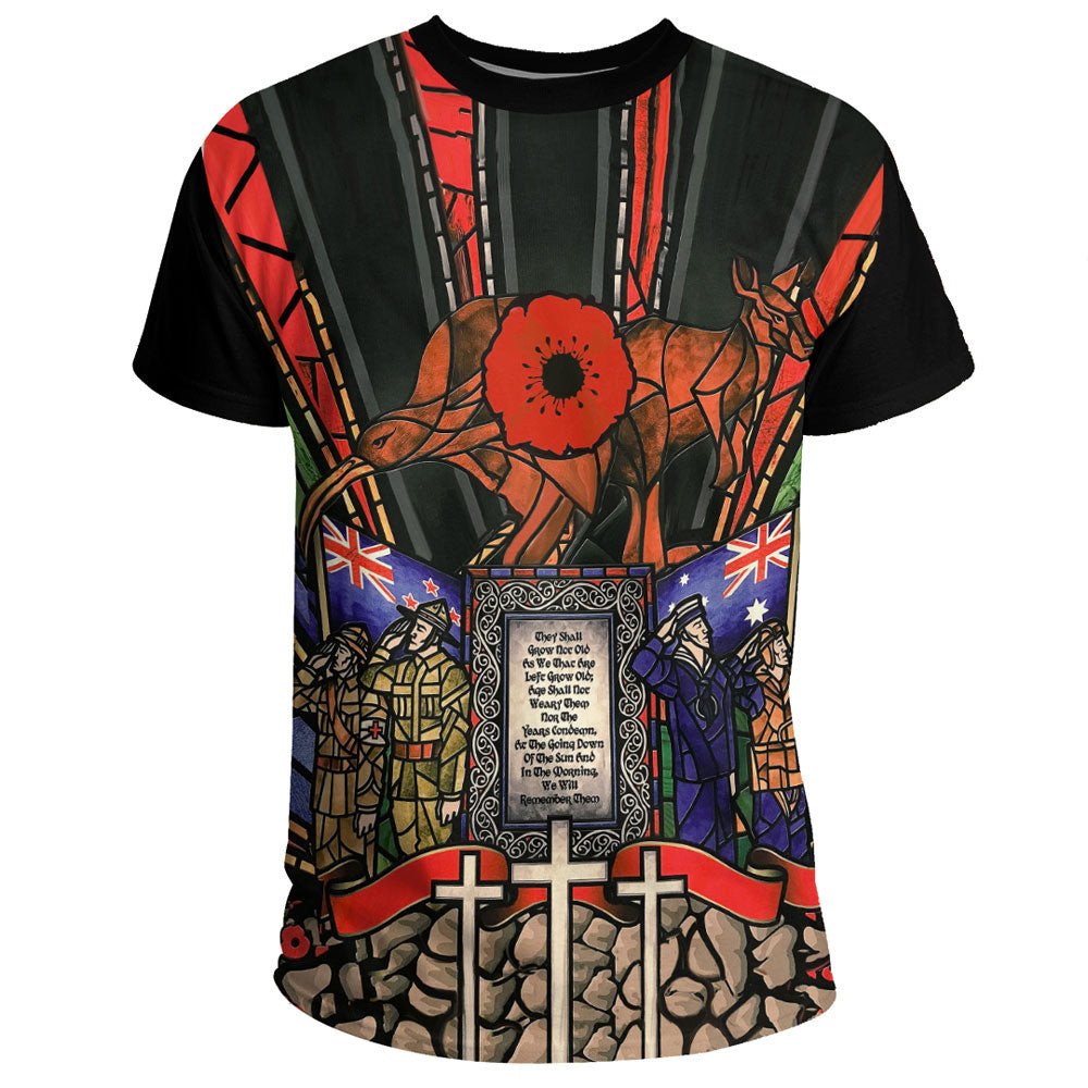 Polynesian Pride Clothing Anzac Day Lest We Forget Australia & New Zealand T shirt - Polynesian Pride