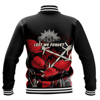 Polynesian Pride Clothing - Anzac Day Camouflage Poppy & Barbed Wire Baseball Jacket - Polynesian Pride