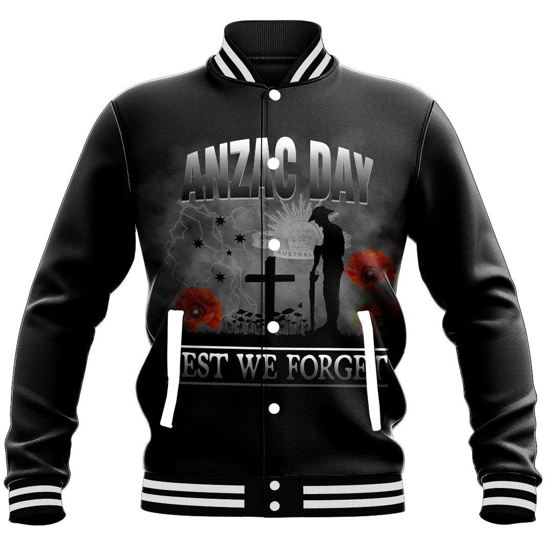Polynesian Pride Clothing - Anzac Day Remember Australia & New Zealand Baseball Jacket - Polynesian Pride