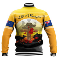 Polynesian Pride Clothing - Anzac Day Lest We Forget Animal Baseball Jacket - Polynesian Pride