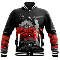 Polynesian Pride Clothing - Australian Military Forces Anzac Day Lest We Forget Baseball Jacket - Polynesian Pride