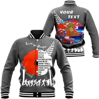 Polynesian Pride Clothing - (Custom) New Zealand Anzac Red Poopy Baseball Jacket Unisex Black - Polynesian Pride