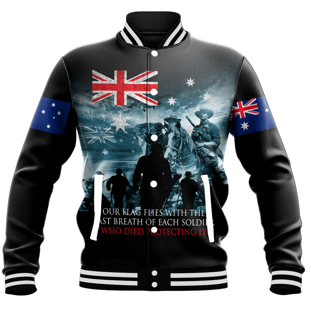 Polynesian Pride Clothing - Australia Anzac Day Soldier Remembrance Baseball Jacket - Polynesian Pride