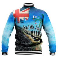 Polynesian Pride Clothing - New Zealand Anzac Day Lest We Forget Baseball Jacket - Polynesian Pride