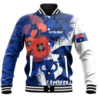 Polynesian Pride Clothing - Anzac Day Silhouette Soldier Baseball Jacket - Polynesian Pride