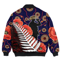 Polynesian Pride Clothing - Anzac Day Fern & Poppy Bomber Jacket - Polynesian Pride