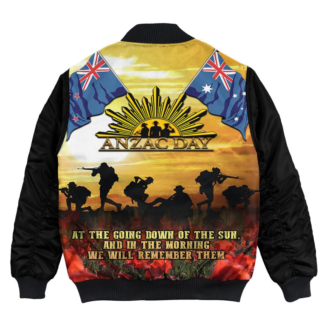 Polynesian Pride Clothing - Anzac Day Soldier Going Down of The Sun Bomber Jacket - Polynesian Pride