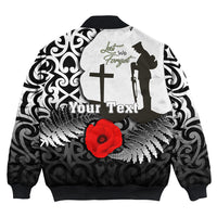 Polynesian Pride Clothing - (Custom) Anzac Day Poppy Remembrance Bomber Jacket - Polynesian Pride