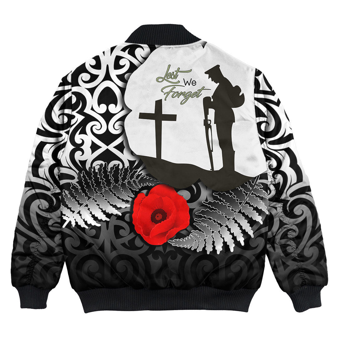 Polynesian Pride Clothing - Anzac Day Poppy Remembrance Bomber Jacket - Polynesian Pride