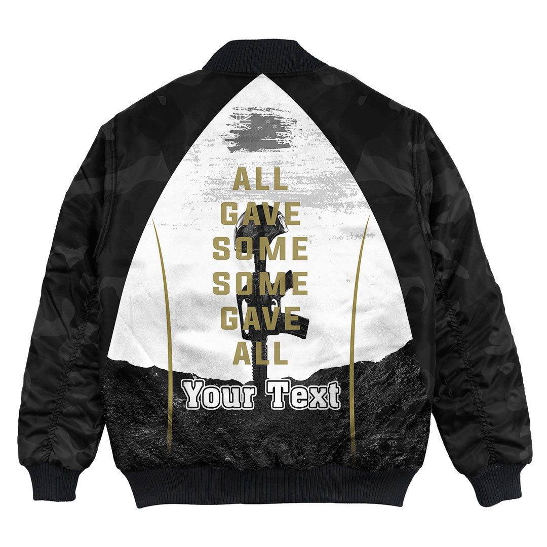 Polynesian Pride Clothing - (Custom) Anzac Day We Will Never Forget Bomber Jacket - Polynesian Pride