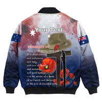 Polynesian Pride Clothing - (Custom) Anzac Day Remembrance Day Qoute Bomber Jacket - Polynesian Pride