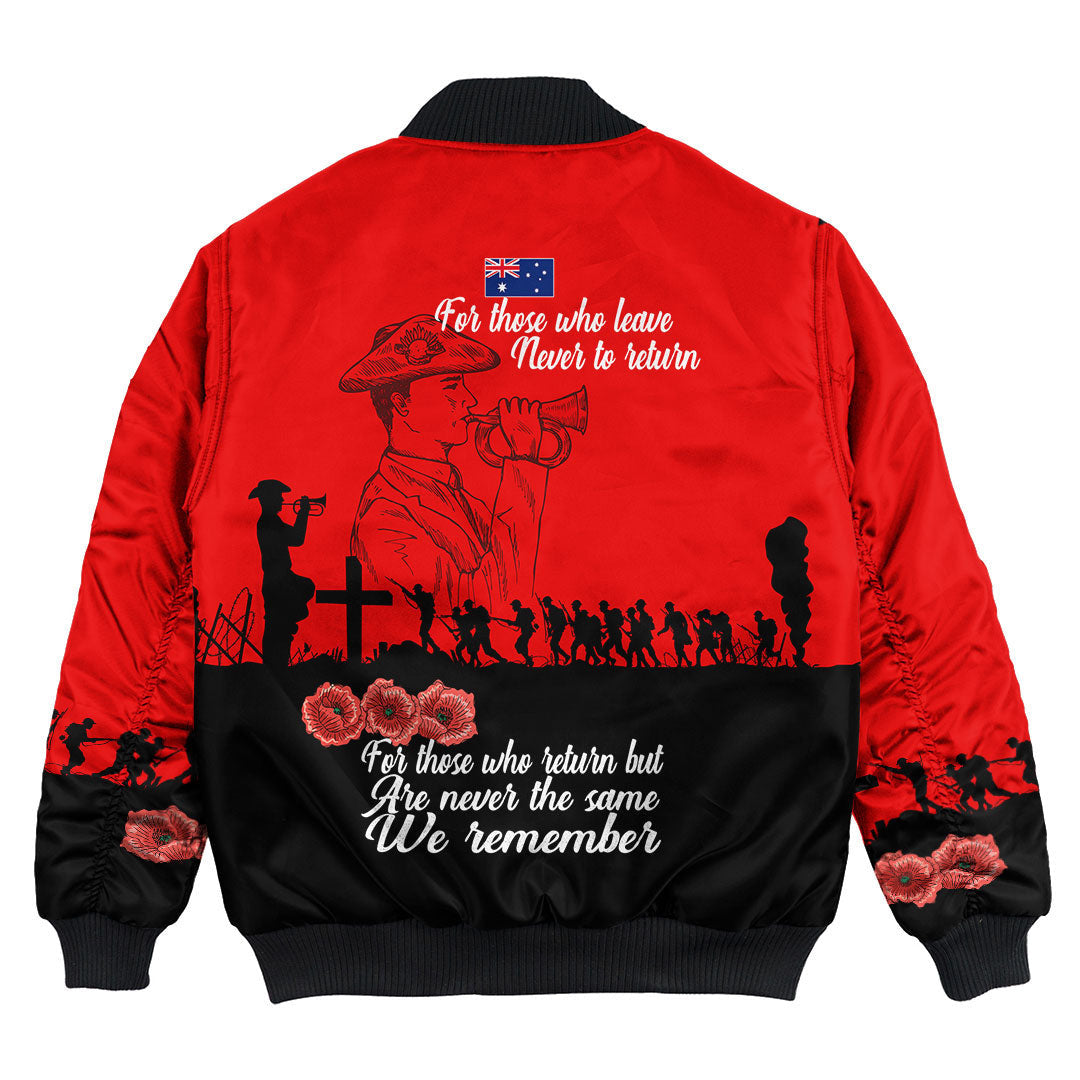 Polynesian Pride Clothing - Lest We Forget For Those Who Leave Never To Return Bomber Jacket - Polynesian Pride