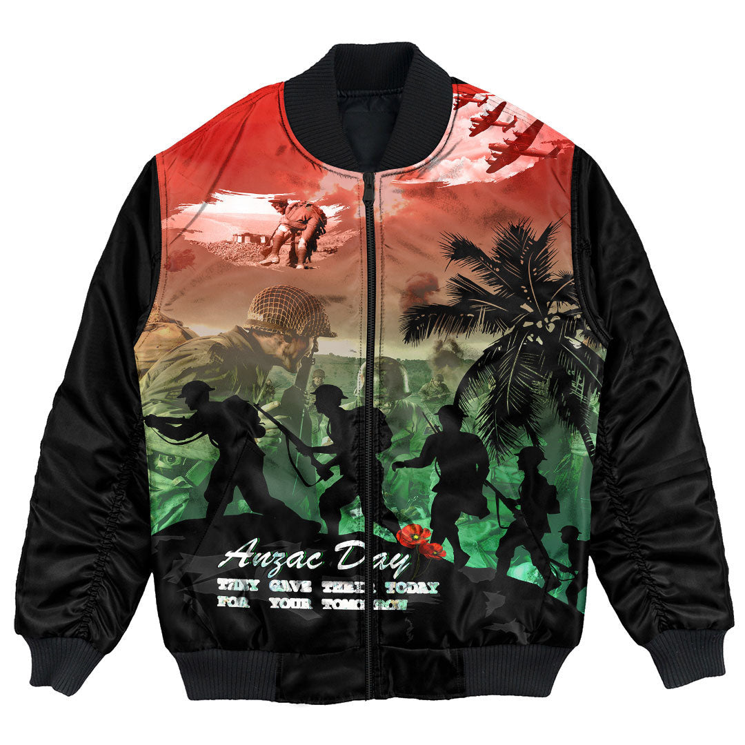 Polynesian Pride Clothing - They Gave Their Today For Your Tomorrow Bomber Jacket Unisex Black - Polynesian Pride