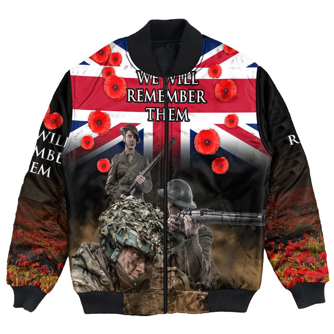 Polynesian Pride Clothing - Remember The Sacrifice They Gave For Out Freedom Bomber Jacket Unisex Black - Polynesian Pride