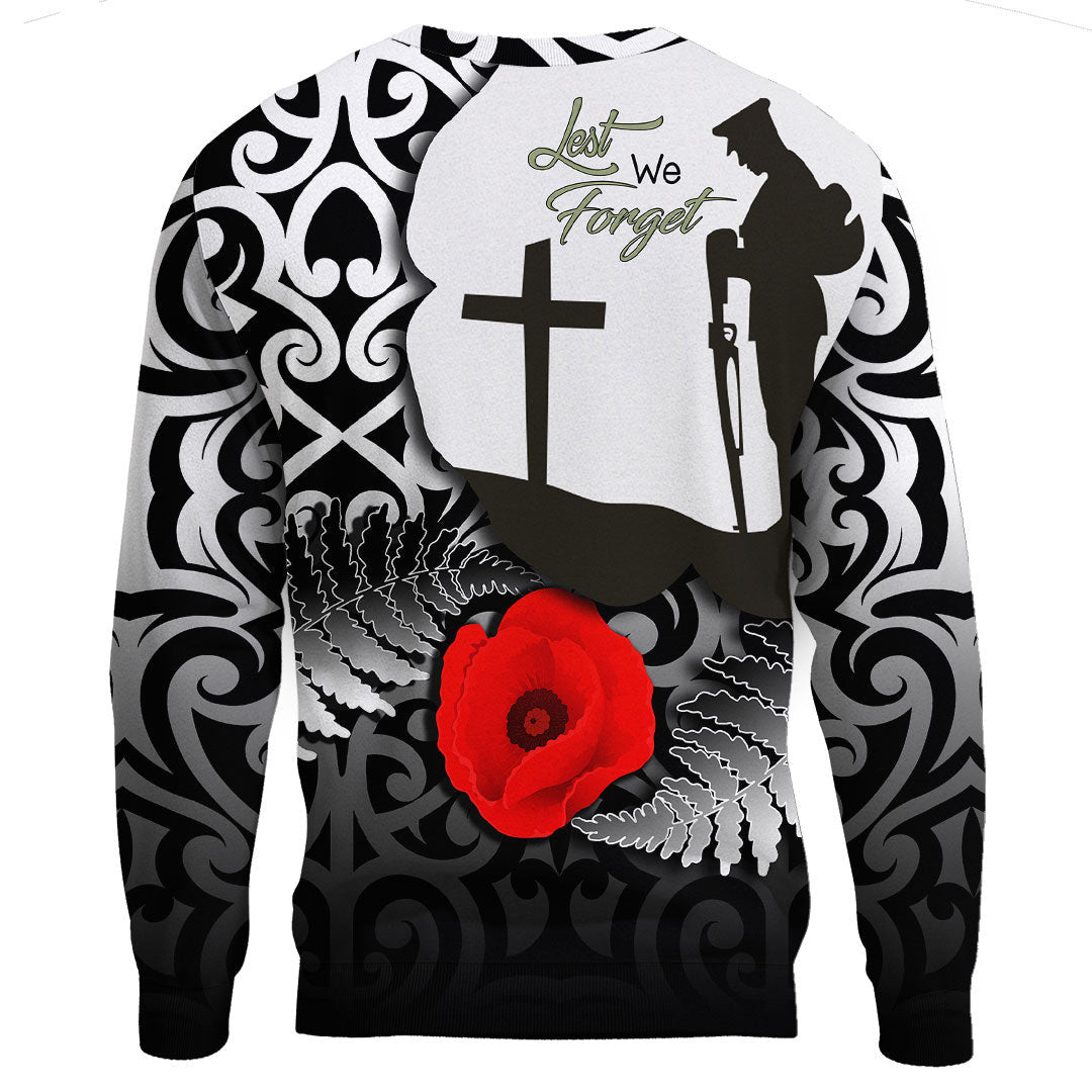Polynesian Pride Clothing - Anzac Day Poppy Remembrance.Sweatshirt - Polynesian Pride