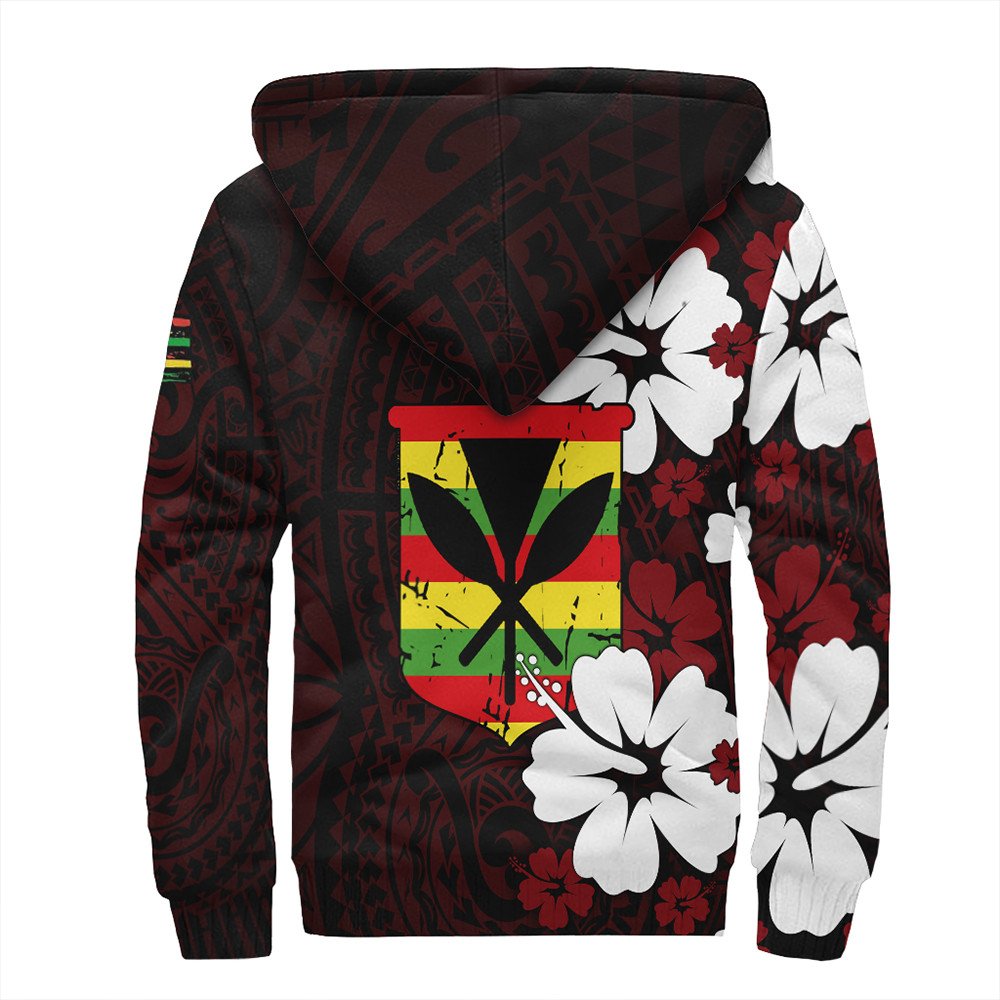 Polynesian Pride Hoodie - Hawaii Kanaka Hibiscus Style Sherpa Hoodie LT10 - Polynesian Pride