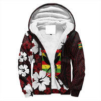 Polynesian Pride Hoodie - Hawaii Kanaka Hibiscus Style Sherpa Hoodie LT10 Unisex Red - Polynesian Pride